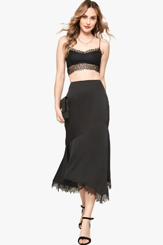 A Solid Woven Midi Skirt