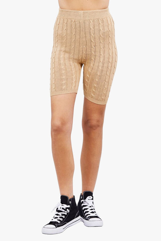 Twisted Effect Bermuda Length Sweater Shorts