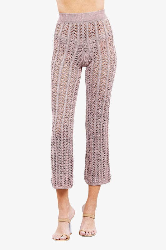 Flare Long Fishnet Sweater Pants