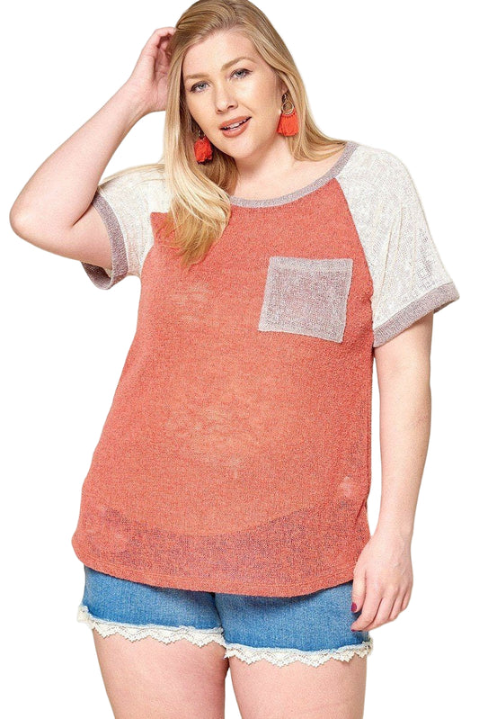 Color-blocked Sweater Knit Top