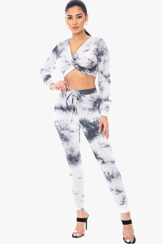 Tie Dye Ribbed Sweater Set