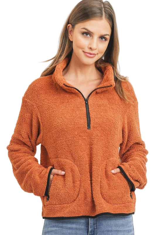 Long Sleeve Half Zipper Pullover Loopie Terry