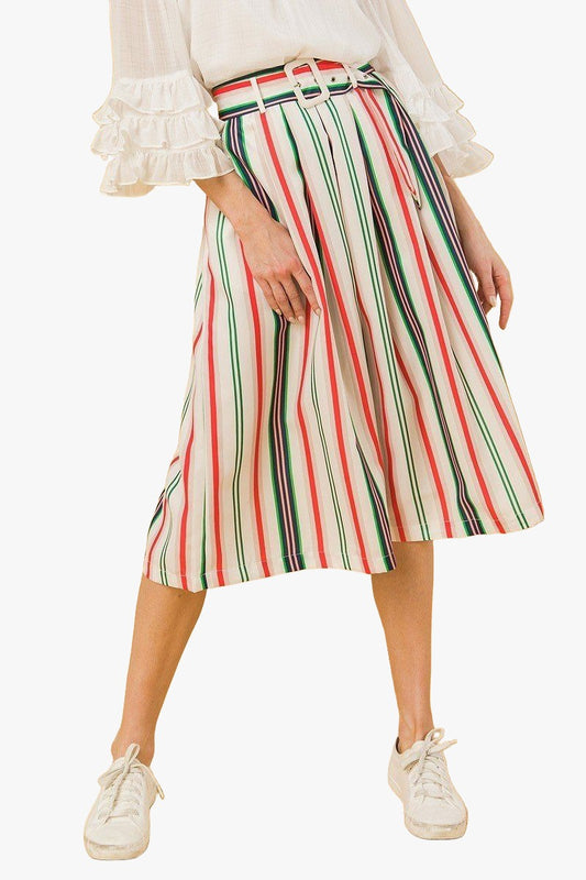 A Woven Midi Skirt