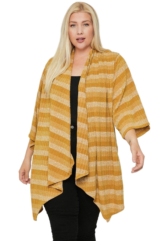 Kimono Style Striped Cardigan