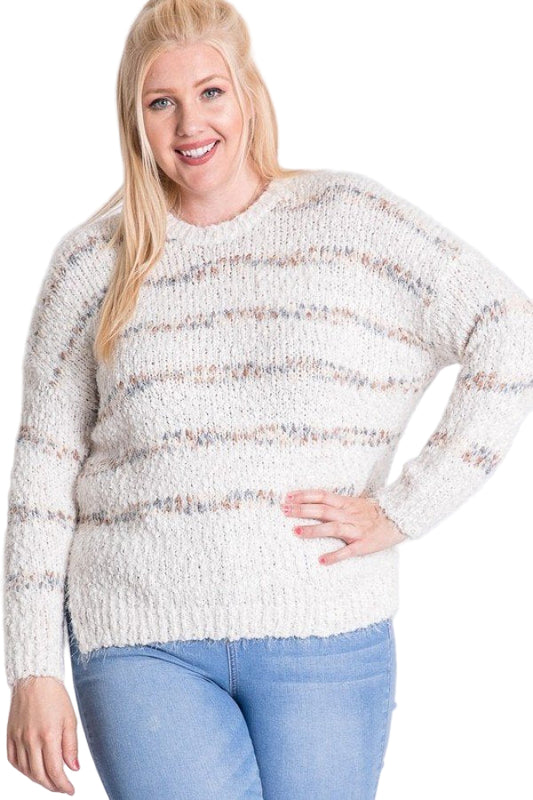 Plus Sweater With Stripe Detail