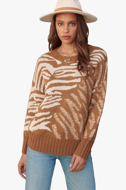 A Zebra Print Pullover Sweater