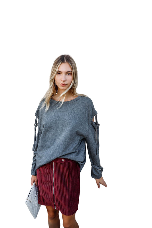 Long Sleeve Cut-out Sweater