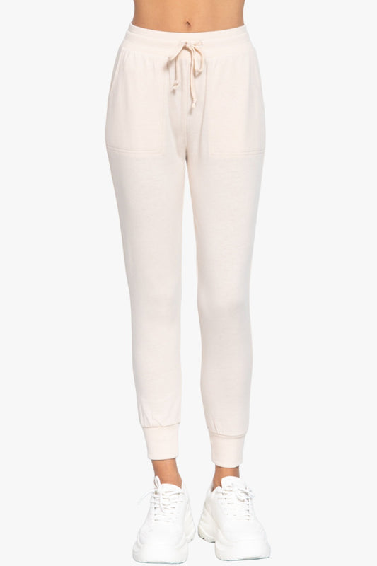 Waist Band Long Sweatpants With Pockets