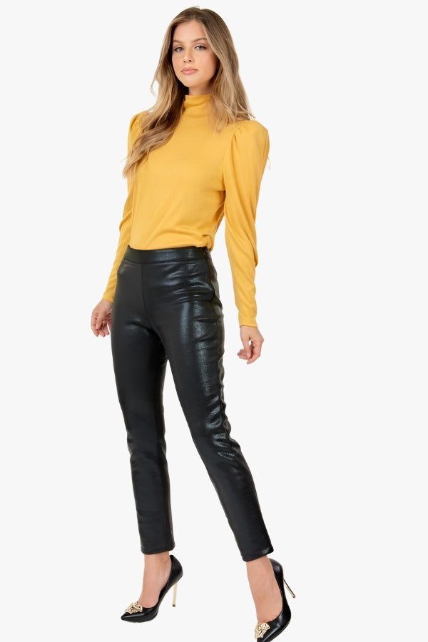 Animal Skin Vinyl Ankle Pants