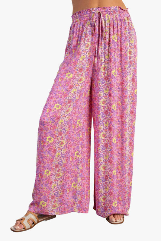 Floral Print Gauze Palazzo Pants