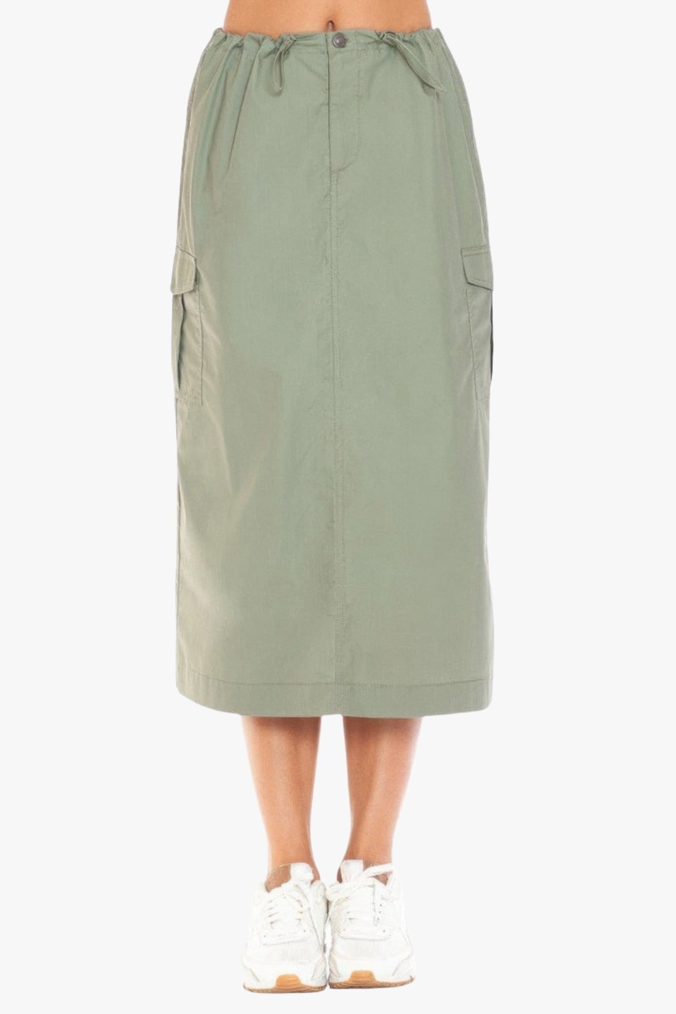 Cargo Skirt With Drawstring Midi Skirt