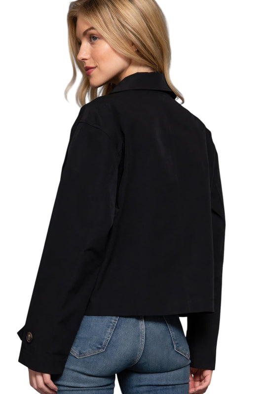 Double Breasted Short Trench Jacket