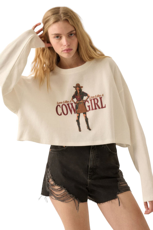 Love like a cowgirl thermal graphic sweatshirt