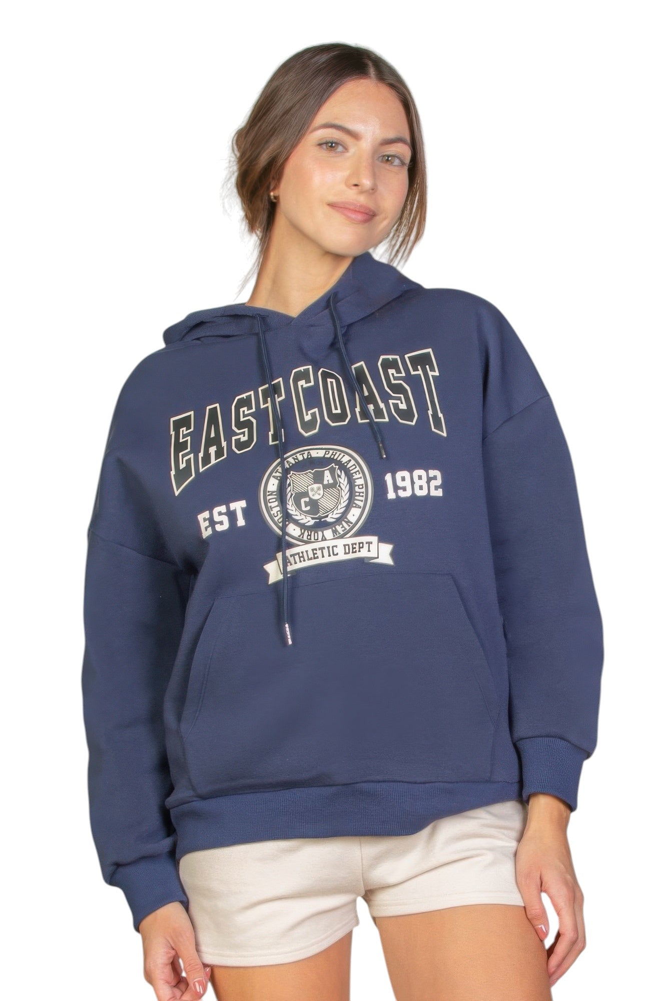 Graphic Kangaroo Pocket Drawstring Hoodie