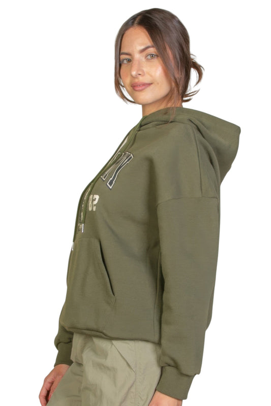 Graphic Kangaroo Pocket Drawstring Hoodie