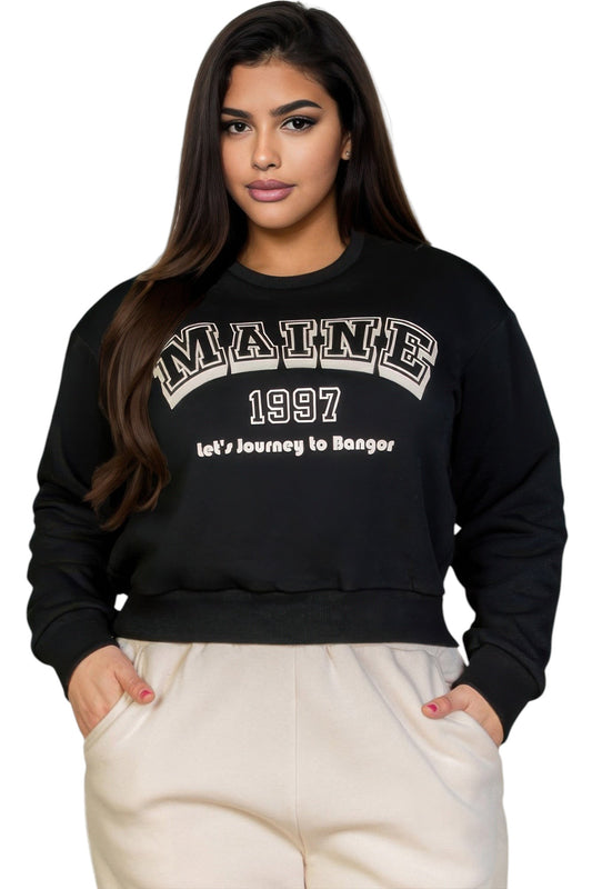 Plus Size Graphic Drop Shoulder Sweatshirt