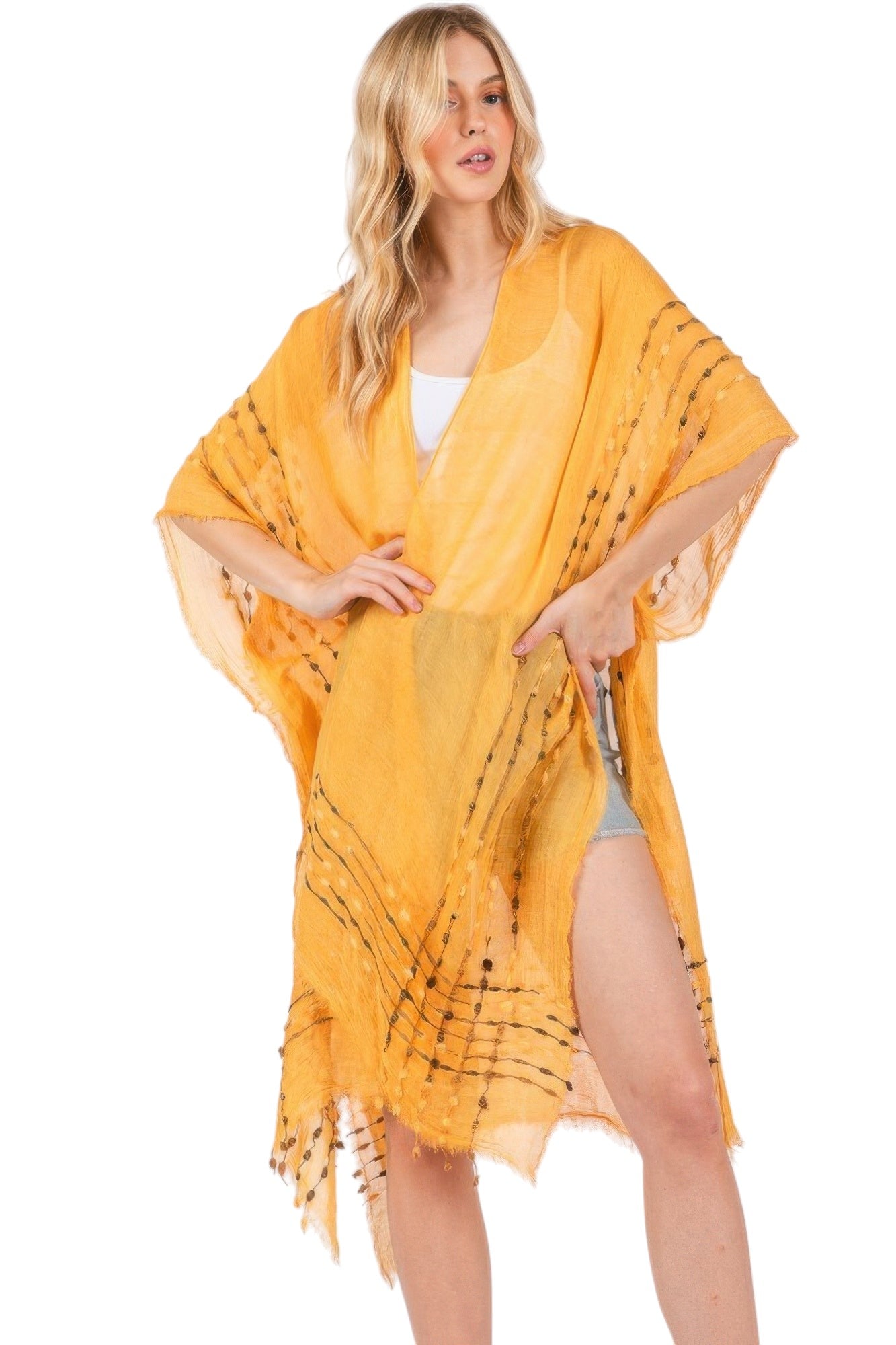 Colored Stitch Kimono