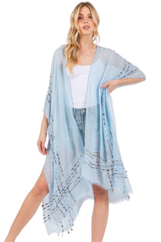 Colored Stitch Kimono