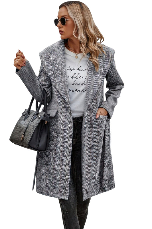 Elegant Long Sleeve Lapel Open Front Suit