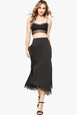 A Solid Woven Midi Skirt