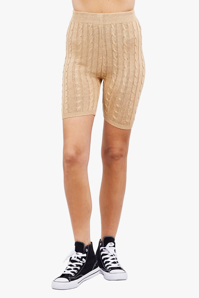 Twisted Effect Bermuda Length Sweater Shorts