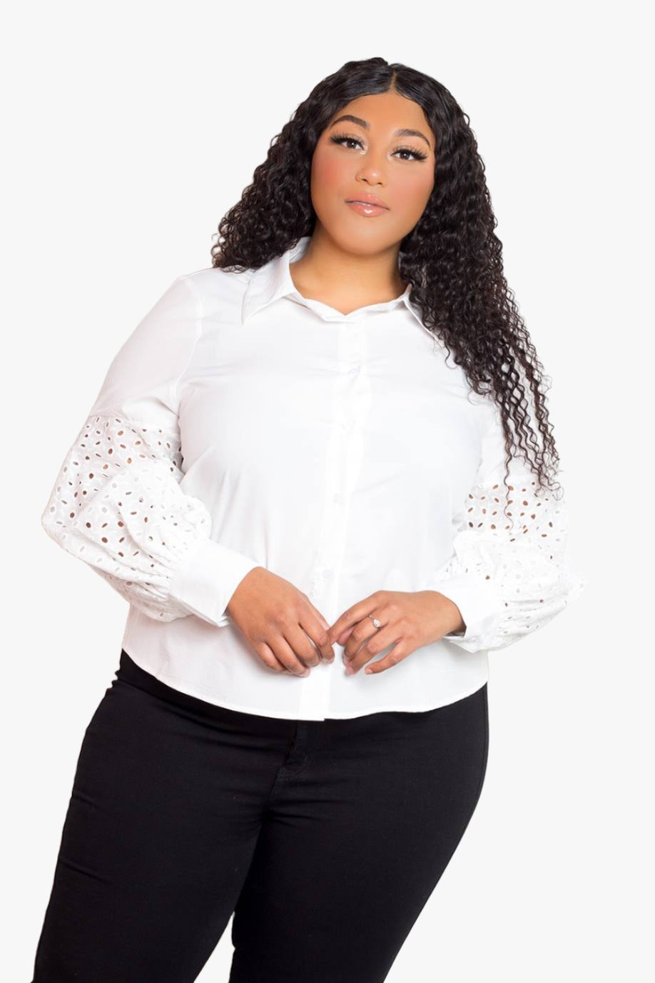 Blouse With Punched Sleeves
