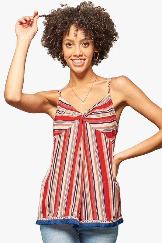 A Multi Stripes Camisole Top