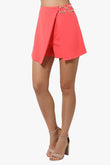 Double Layer Detailed Fashion Shorts With Gold Buckle On The Side