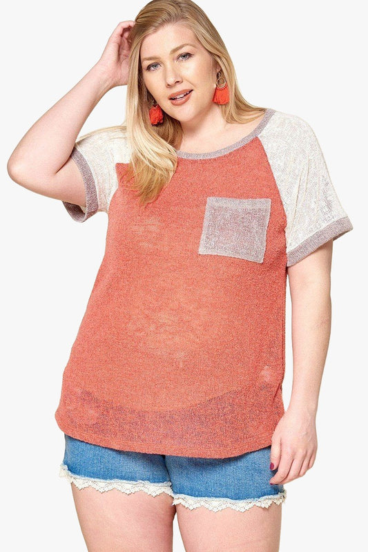 Color-blocked Sweater Knit Top