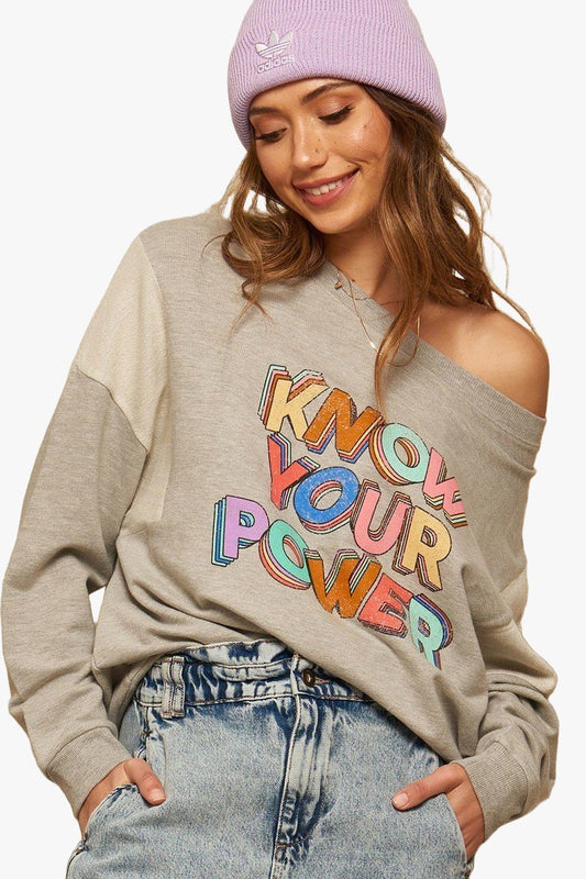 A French Terry Knit Graphic Sweatshirt