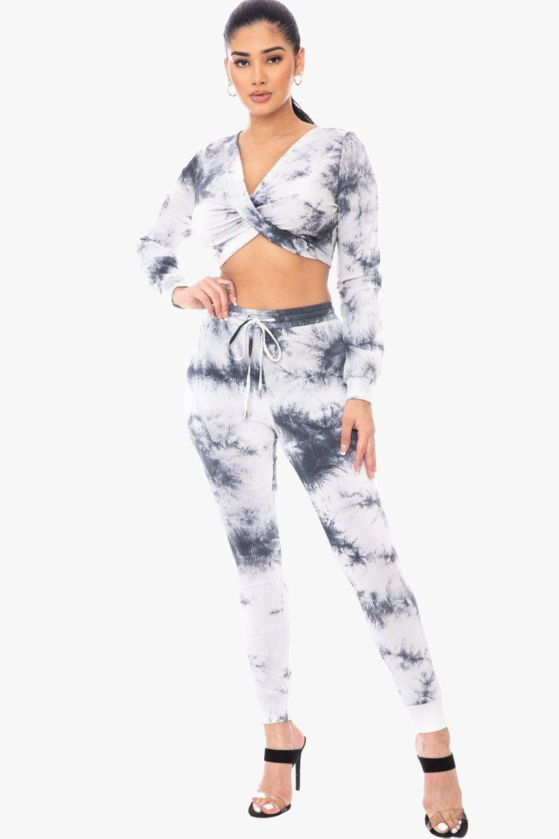 Tie Dye Ribbed Sweater Set