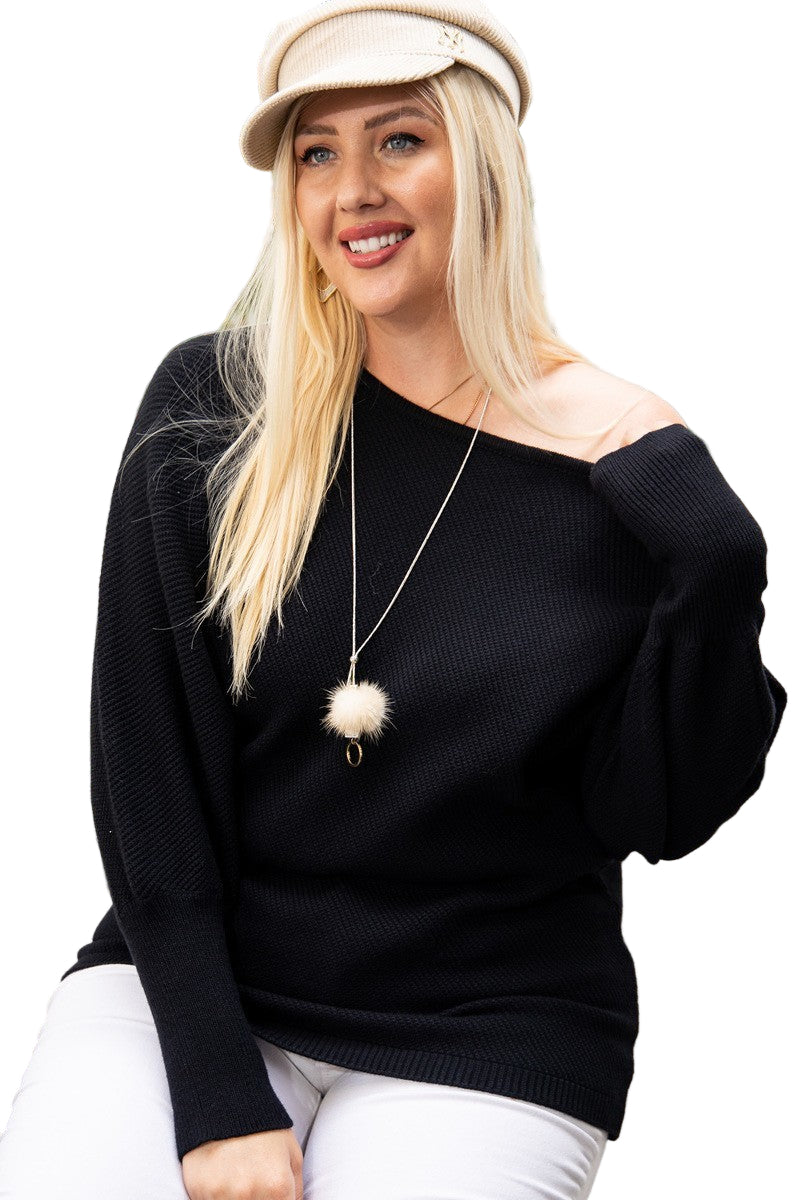 Round Neck Long Sleeve Solid Sweater