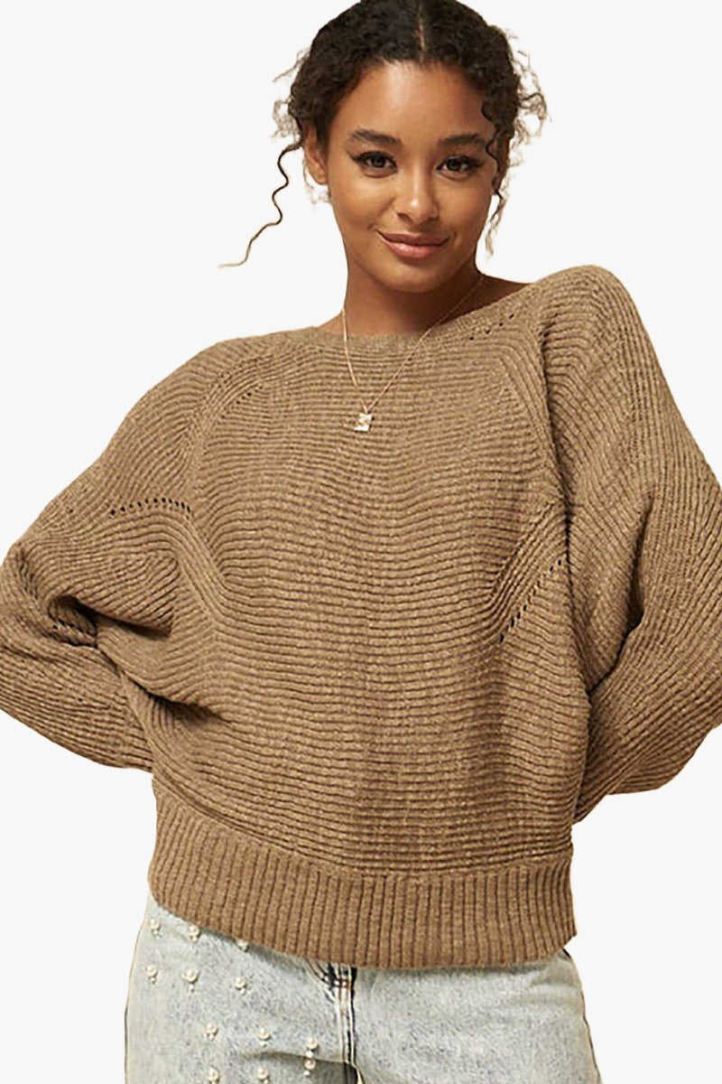 A Ribbed Knit Sweater
