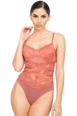 Sheer Lace Floral Padded Bodysuit
