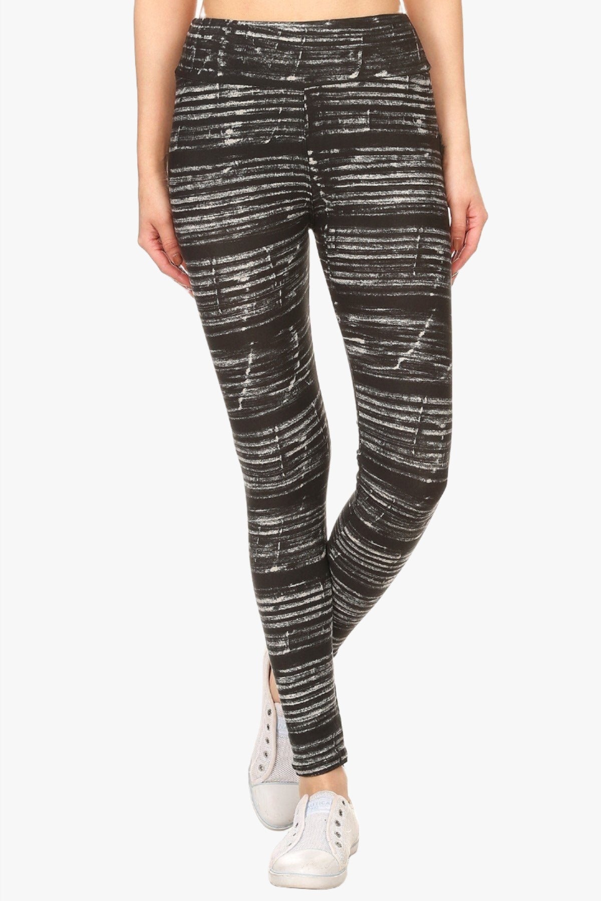 Yoga Style Banded Lined Multicolor Print, Full Length Leggings In A Slim Fitting Style With A Banded High Waist