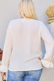 V Neck Tier Ruffle Sleeve Top