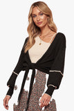 A Textured Knit Cardigan Sweater