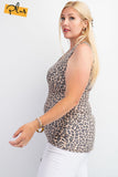 Rayon Rib Printed Knit Tank Top
