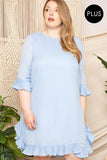 Pleated Ruffle Detailed Mini Dress