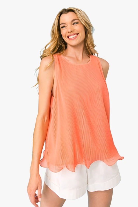 A Baby Pleated Sleeveless Top