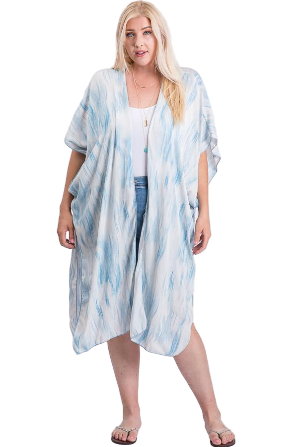 Zebra Print Short Sleeve Maxi Kimono