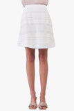 Snow-whine Striped High-waisted See-through Sheer Mesh Strips Cut-ins A-line Mini Skirt