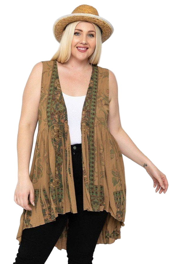 Long Flattering Silhouette Sleeveless Cardigan