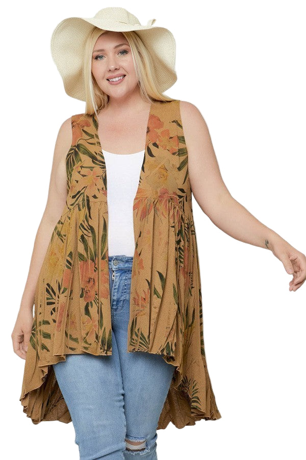 Long Flattering Silhouette Sleeveless Cardigan