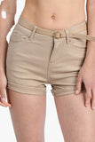 High Rise 5 Pockets Roll Up Hem Shorts