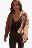 A Faux Leather And Lace Camisole Top