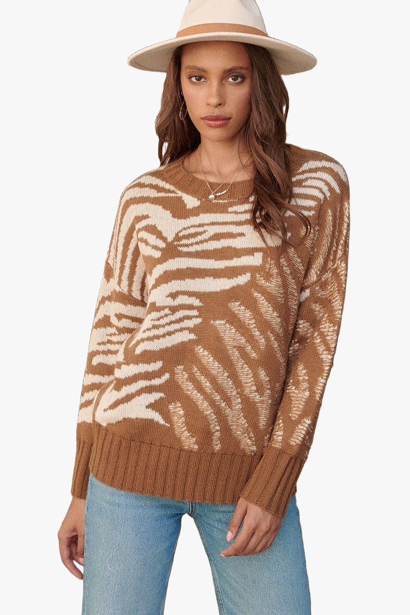 A Zebra Print Pullover Sweater