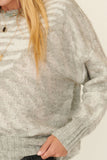 A Zebra Print Pullover Sweater