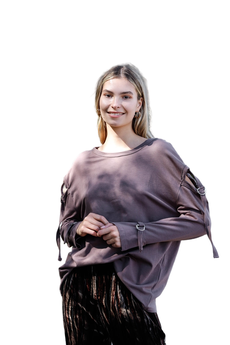 Long Sleeve Cut-out Sweater