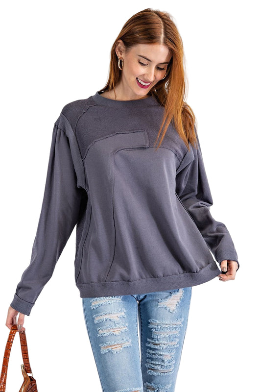 Terry Knit Loose Fit Pullover